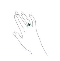 Bling Jewelry St Patrick Shamrock Irish Green Cz Flower Lucky Four Leaf Clover Inset Ring Set For Women Sterling Silver Cubic Zirconia