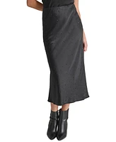 Dkny Jeans Women's Rhinestone Midi Slip Skirt