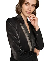 Karl Lagerfeld Paris Women's Rhinestone Trim Blazer