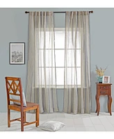 Ihi Home Bay Stripe Linen Sheer Curtain Panel