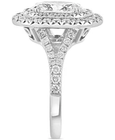 Effy Lab Grown Diamond Oval & Round Double Halo Ring (2-7/8 ct. t.w.) in 14k White Gold