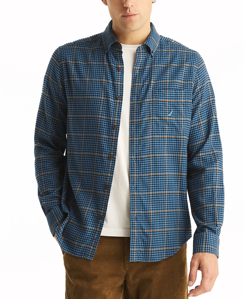 Nautica Men's Classic-Fit Plaid Button-Down Twill Shirt