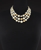 Charter Club Two-Tone Imitation Pearl Layered Collar Necklace, 18" + 2" extender, Created for Macy's