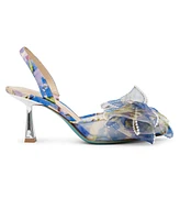 Betsey Johnson Women's Kelli Mesh Bow Sling Back Pumps