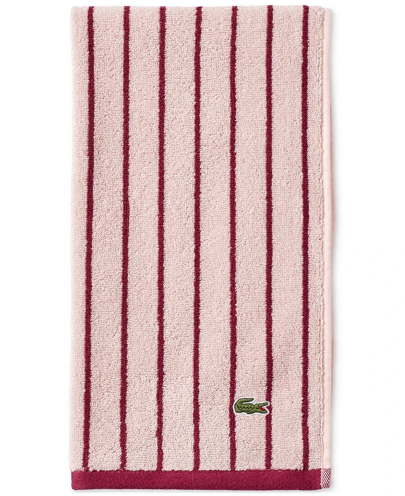 Lacoste Home Centre Mark Cotton Jacquard Stripe Hand Towel, 16" x 30"