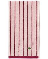 Lacoste Home Centre Mark Cotton Jacquard Stripe Hand Towel, 16" x 30"