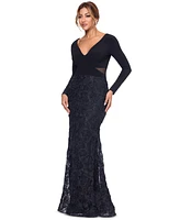 Xscape Women's Lace-Skirt Side-Cutout Evening Gown