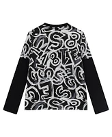 Guess Big Boy Printed Long Sleeve Two-Fer Shirt