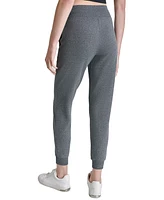 Dkny Sport Women's Drawstring Rhinestone Logo Fleece Jogger Sweatpants