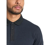 Kenneth Cole Men's Slim-Fit 4-Way Stretch Textured-Knit Polo Shirt