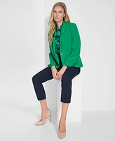 Tommy Hilfiger Women's Scuba Peak-Lapel Long-Sleeve Blazer