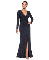 Xscape Women's Rhinestone-Embellished Ruched Gown