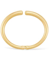 Polished Hinged Cuff Bangle Bracelet in 18k Gold-Plated Sterling Silver