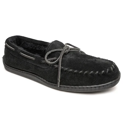 Minnetonka Men's Sheepskin Hardsole Moccasin Slippers