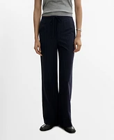 Mango Women's Chalk-Stripe Straight Trousers