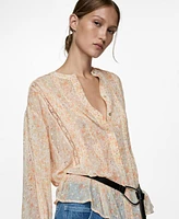 Mango Women's Floral Print Shirt