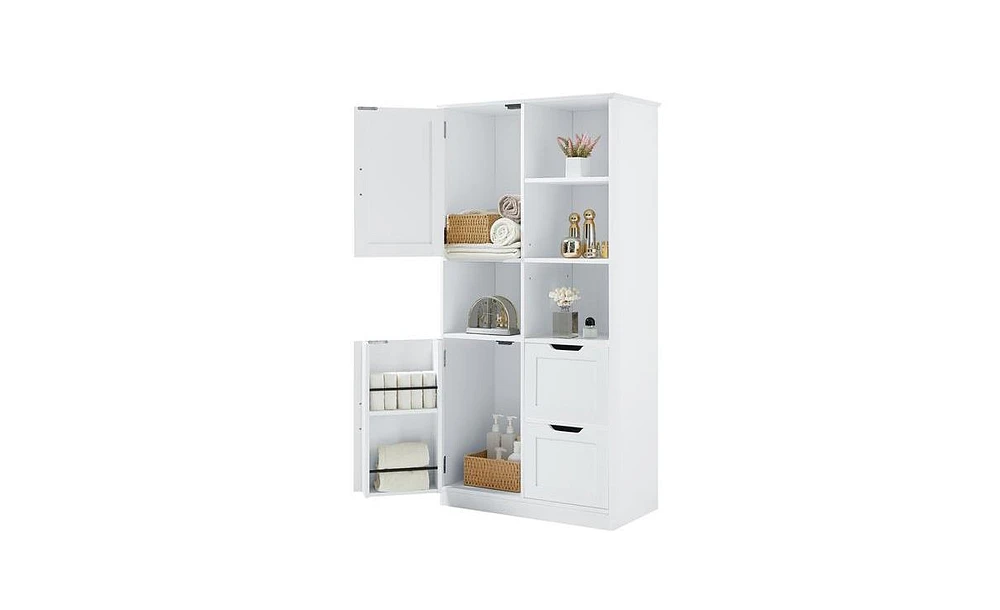 Slickblue Bathroom Storage Cabinet Space-Saving Design with Shelves for Organized Storage