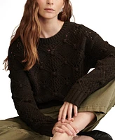 Lucky Brand Women's Bobble Mixed-Stitch Crewneck Sweater