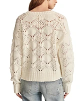 Lucky Brand Women's Bobble Mixed-Stitch Crewneck Sweater