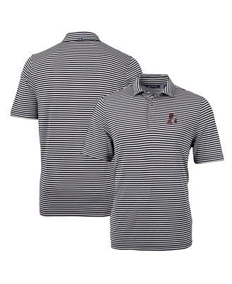 Cutter & Buck Men's Arkansas Razorbacks Throwback Logo Virtue Eco Pique Stripe Polo