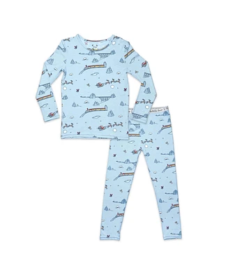 Bellabu Bear Unisex Kids Polar Express Set of 2 Piece Pajamas