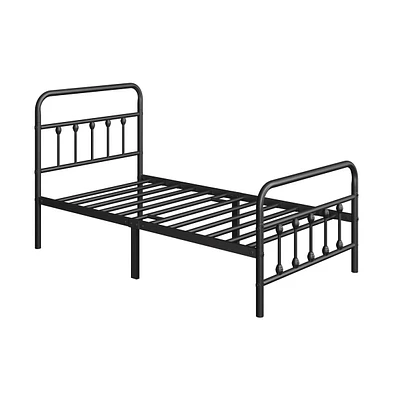 Yaheetech Classic Iron Platform Bed with High Headboard