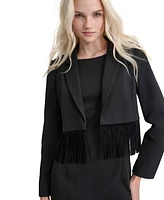 Dkny Women's Faux-Suede Fringe-Hem Jacket