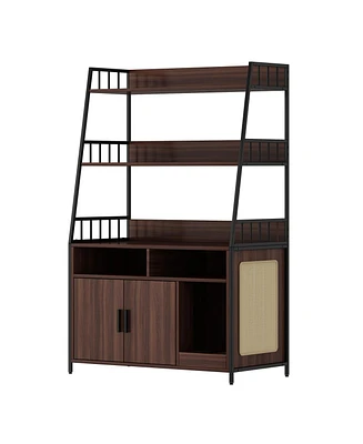 Modern high-quality natural wood color sliding door wardrobe, made of wood, with hanging clothes pole