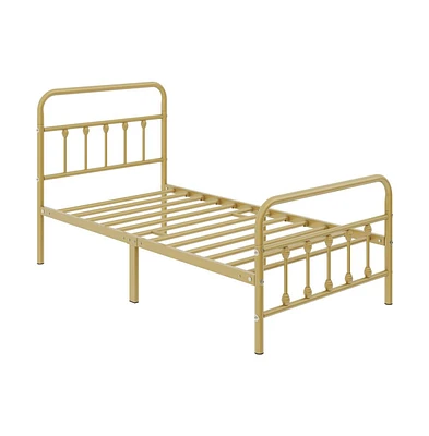 Yaheetech Classic Iron Platform Bed with High Headboard