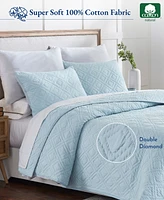 California Design Den Hand-Quilted 100% Cotton Quilt Set, Pre-Softened