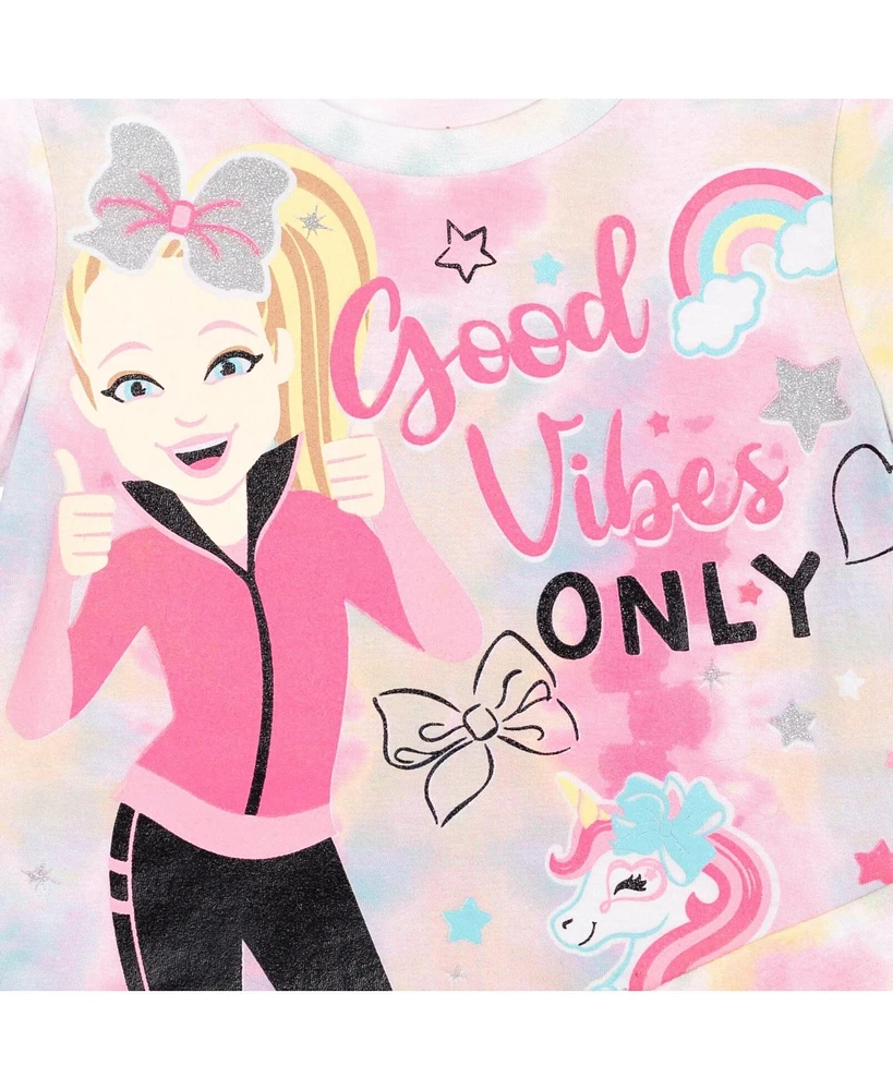 Jojo Siwa Toddler Girls Unicorn Bow T-Shirt and Bike Shorts Outfit Set to