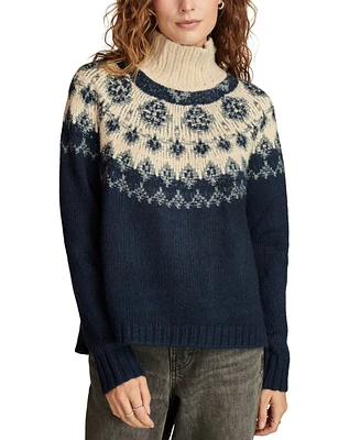 Lucky Brand Women's Fairisle Mock-Neck Long-Sleeve Sweater