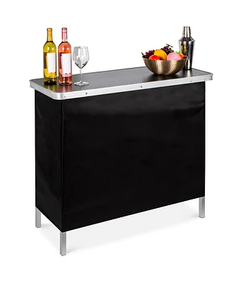 Best Choice Products Portable Pop-Up Bar Table for Indoor/Outdoor, Party, Picnic w/ Carrying Case, Removable Skirt