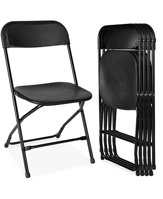 Best Choice Products Set of Folding Stacking Plastic Chairs w/ Non-Slip Feet