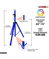 5 Core Speaker Stand Tripod Floor Heavy Duty Adjustable Up to 72 Inch Dj Studio Monitor Stands Pole Mount - Ss Hd 1 Pk Blu Bag