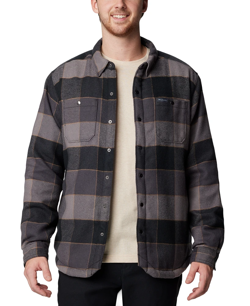 Columbia Men's Windward Ii Snap-Front Sherpa Lined Plaid Shirt Jacket