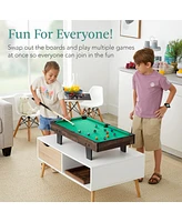 Best Choice Products 11-in-1 Kids Combo Game Set w/ Ping Pong, Foosball, Air Hockey, 5 Accessory Bags