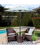 Best Choice Products 7.5ft Heavy-Duty Outdoor Market Patio Umbrella w/ Push Button Tilt, Easy Crank