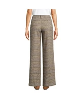 Lands' End Women's Brushed Flannel High Rise Pleated Wide Leg Pants