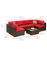 Best Choice Products 7-Piece Outdoor Modular Patio Conversation Furniture, Wicker Sectional Set