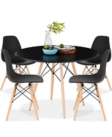 Best Choice Products 5-Piece Compact Mid-Century Modern Dining Set w/ 4 Chairs