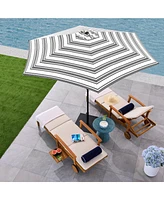 Best Choice Products 10ft Outdoor Steel Striped Market Patio Umbrella w/ Crank, Tilt Push Button, 6 Ribs