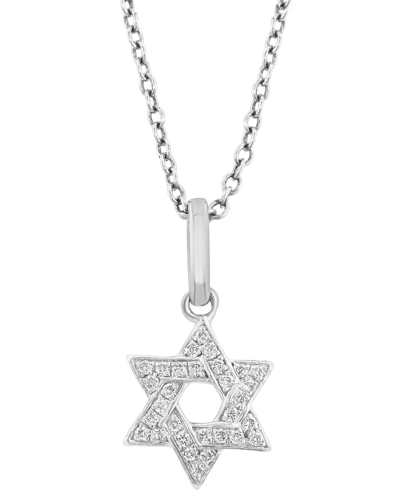 Effy Diamond Star of David 18" Pendant Necklace (1/10 ct. t.w.) in Sterling Silver