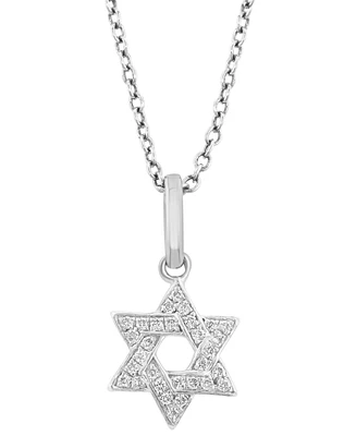 Effy Diamond Star of David 18" Pendant Necklace (1/10 ct. t.w.) in Sterling Silver