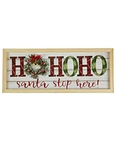 Northlight 19.75" Led Lighted Plaid Wooden Christmas Wall Sign