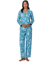 Lauren Ralph Women's Floral Notched-Collar Pajama Set