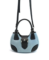 Like Dreams Denim Plush Y2K Top Handle Crossbody Bag