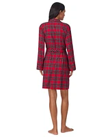 Lauren Ralph Women's Short Plaid Kimono Robe