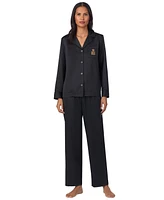 Lauren Ralph Women's Satin Notched-Collar Pajama Set