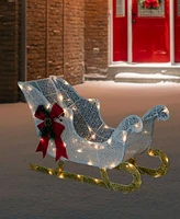 Northlight 30.25" Led Lighted Glittery White Sleigh Outdoor Christmas Decoration